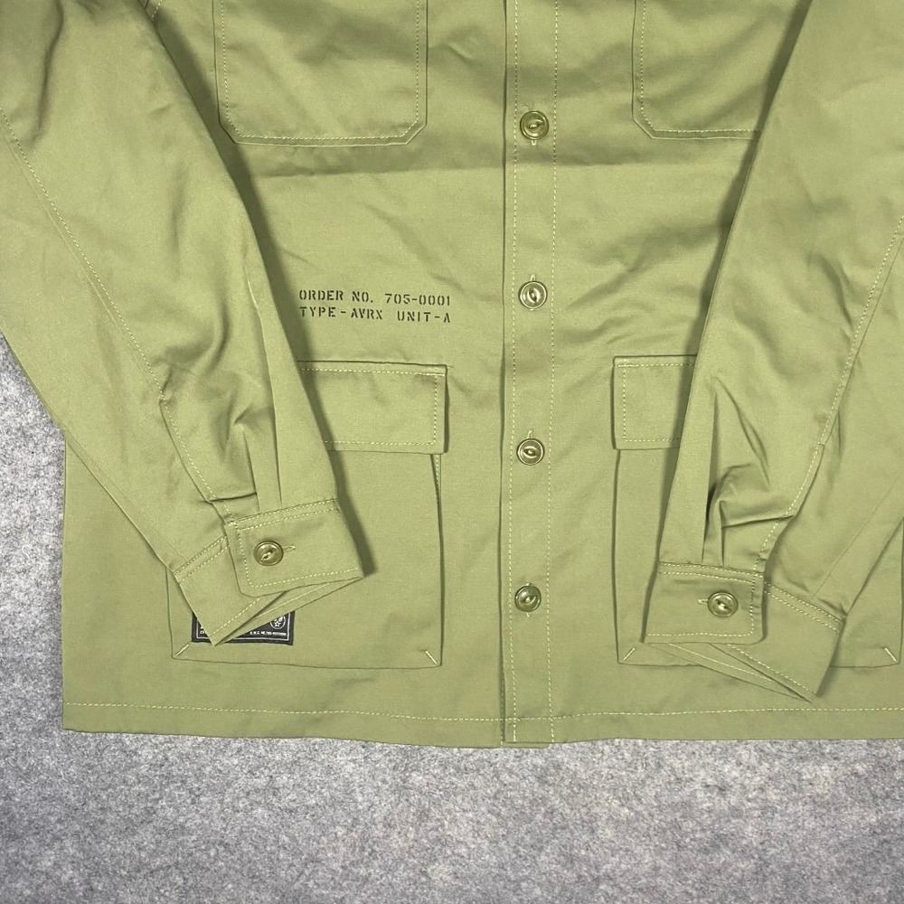 AVIREX Dragon Parachute Military Jacket Mens XL Olive Green Embroidered NWT - Picture 2 of 16